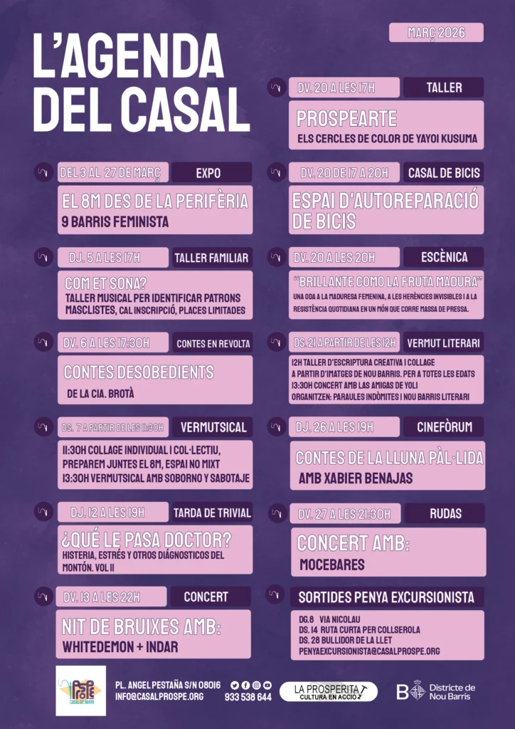 Programació completa del mes de març